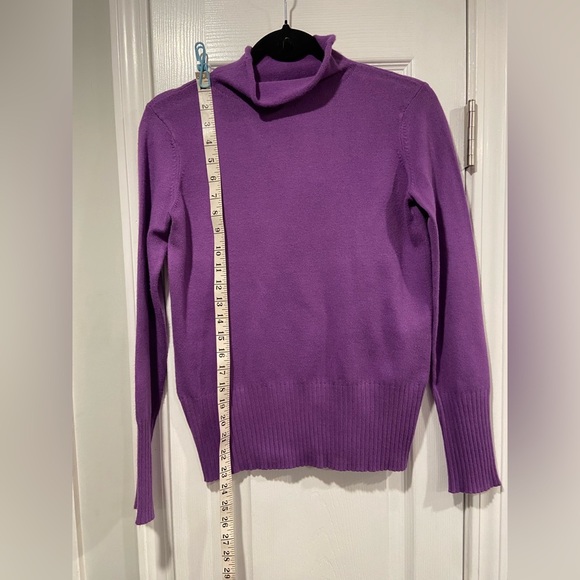 French Connection Size S Purple Rolled Mock Neck Long Sleeve Pullover Sweater - Picture 7 of 11